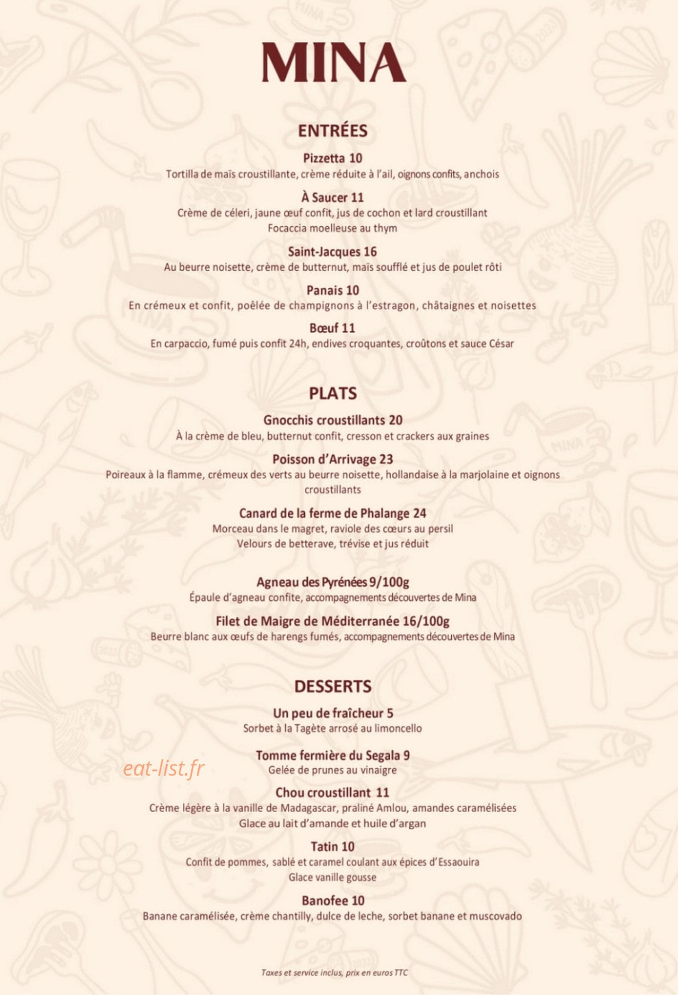 Mina — carte page 1