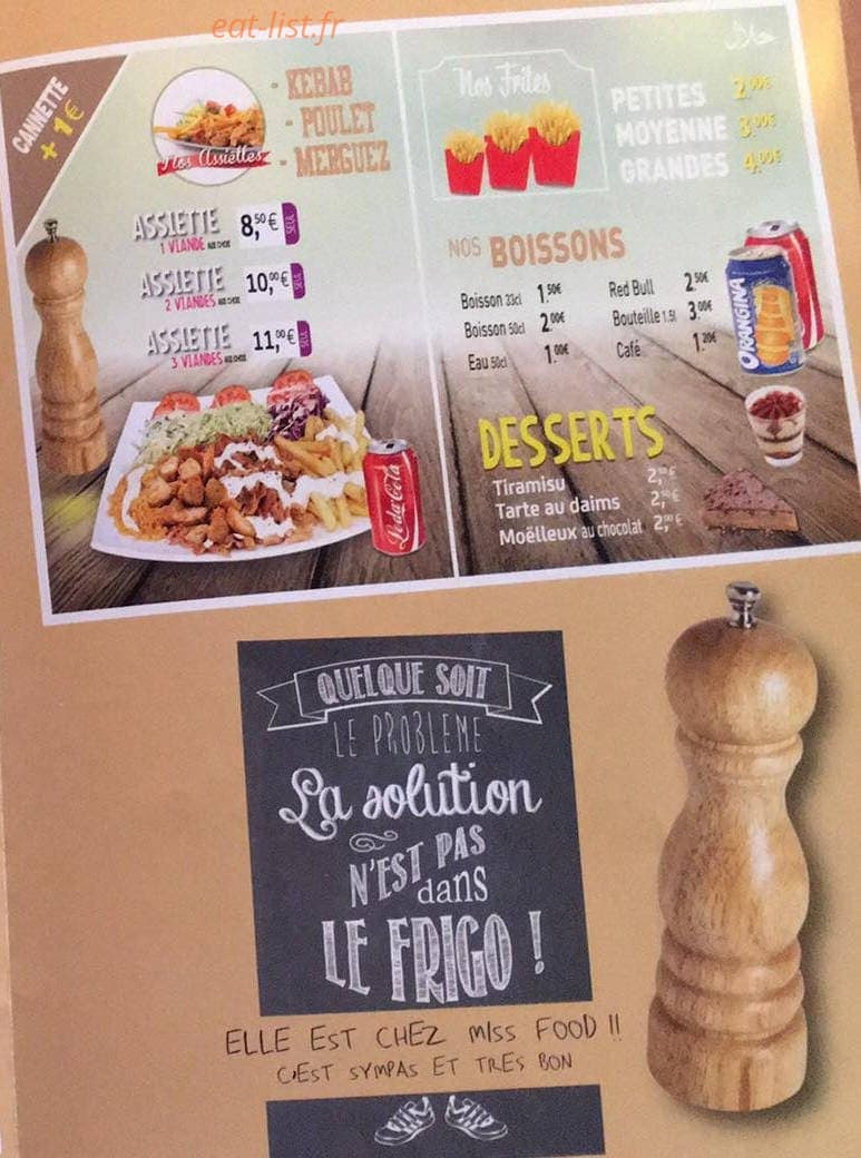 Miss food — carte page 2