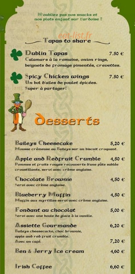 Molly Malone's — carte page 3