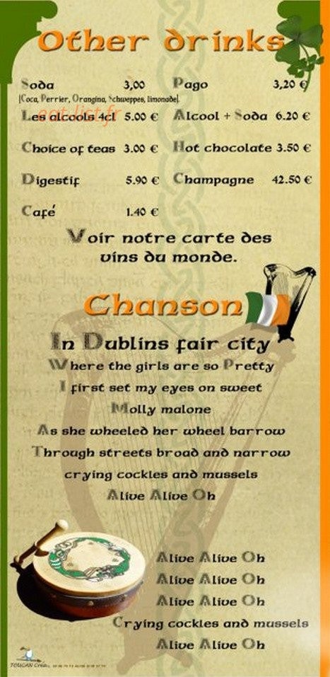 Molly Malone's — carte page 6