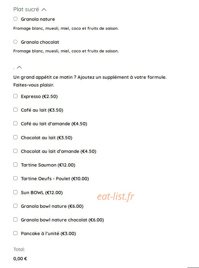 Mon Parfait Brunch — carte page 2