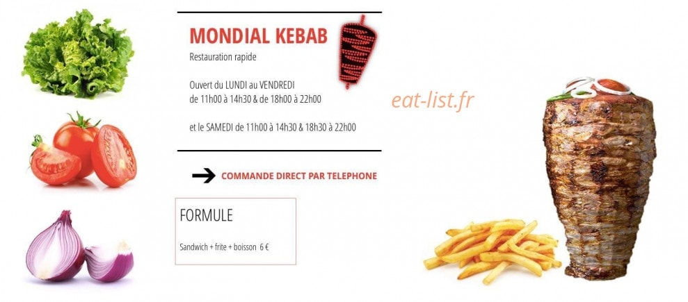 Mondial Kebab — carte page 1