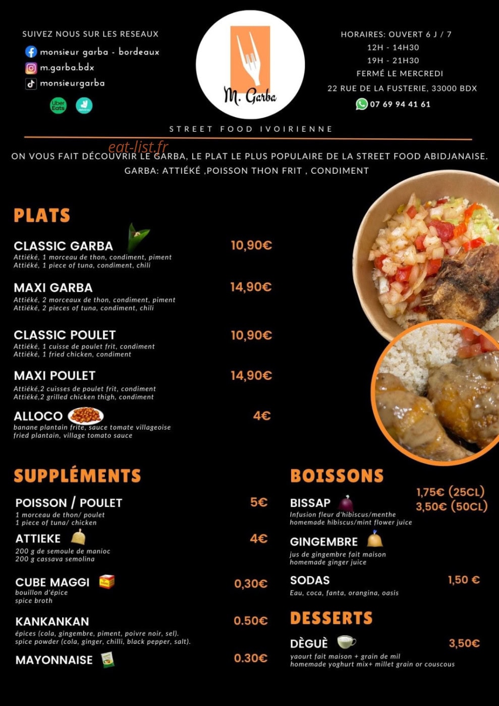 Monsieur Garba — carte page 2