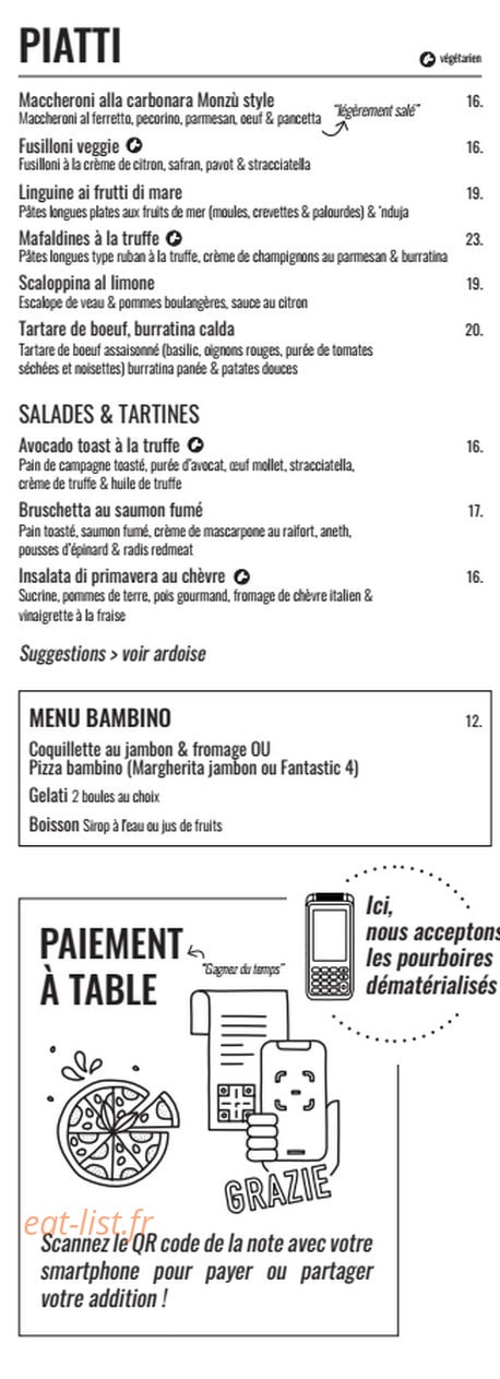 Monzù Promenade — carte page 2