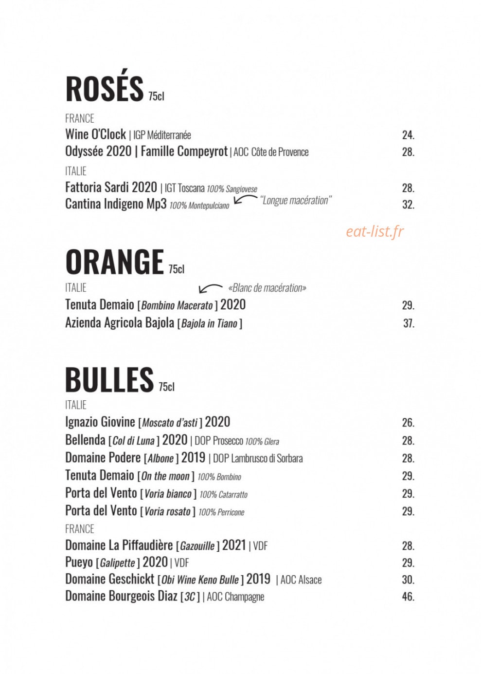 Monzù Promenade — carte page 16