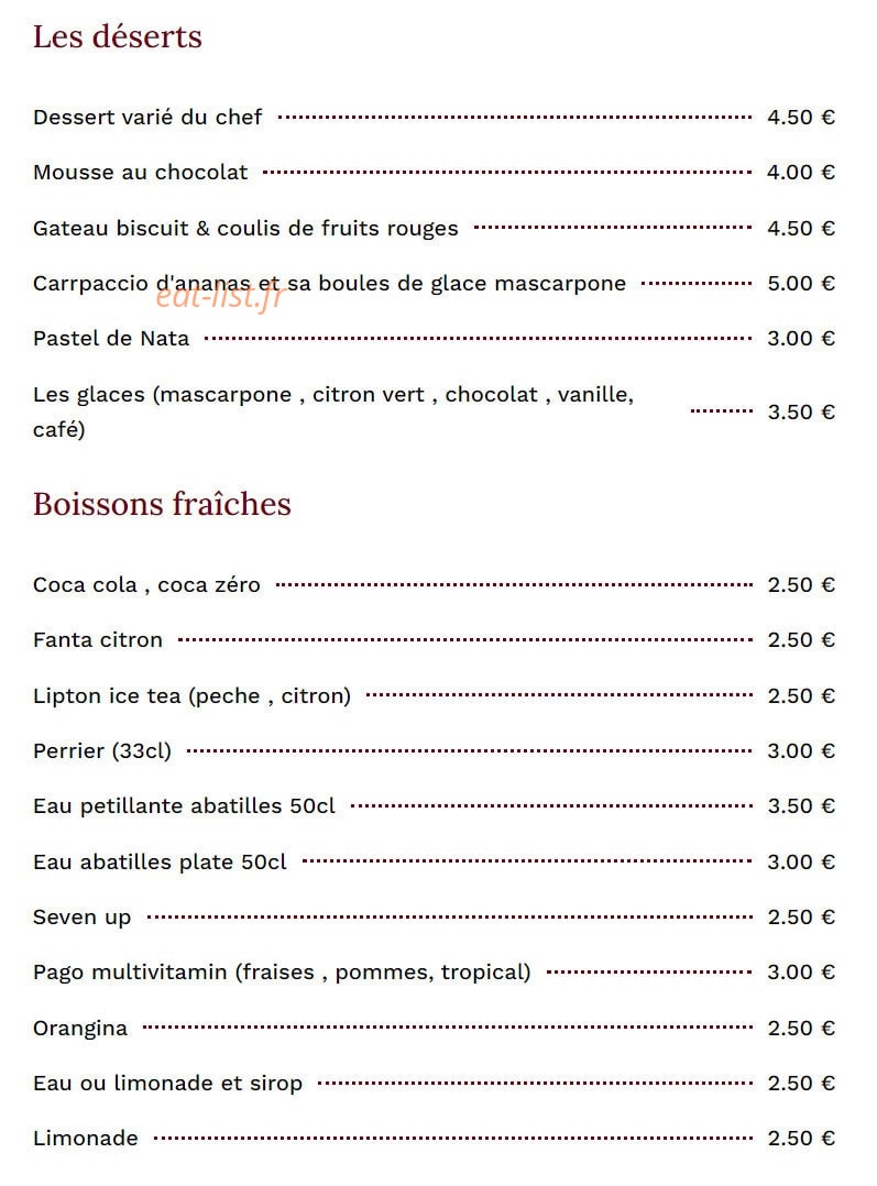 Morues Tapas — carte page 3