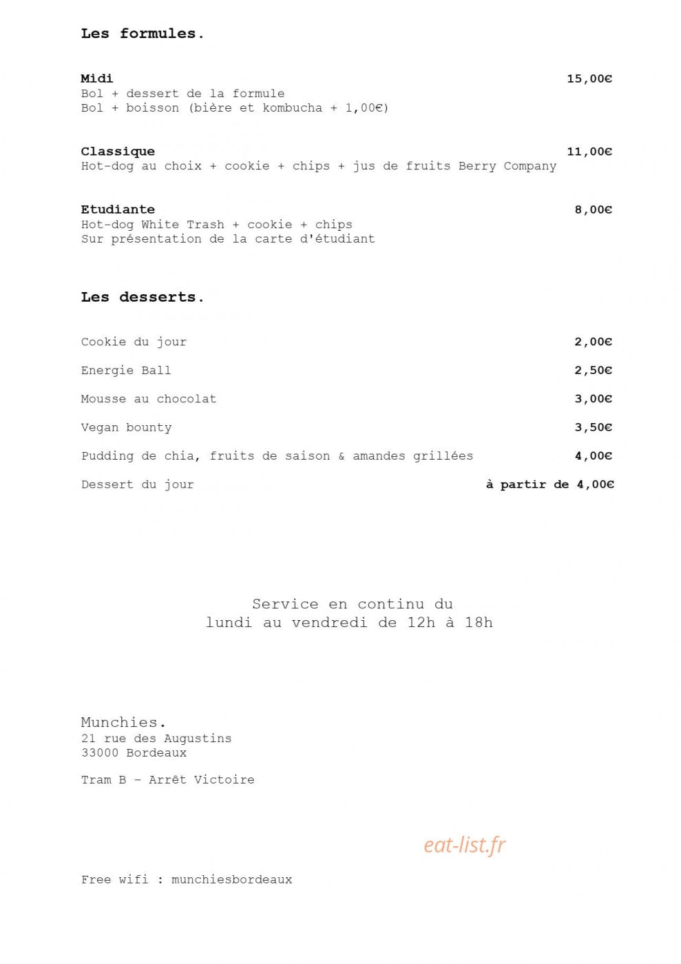 Munchies — carte page 2