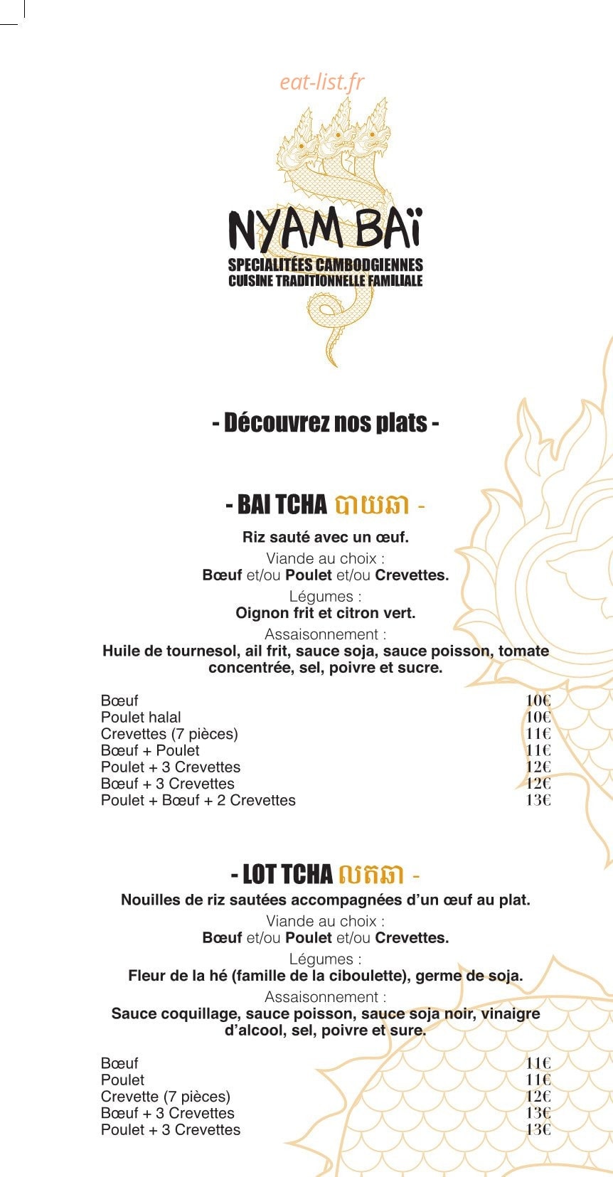 Nyam Baï — carte page 1