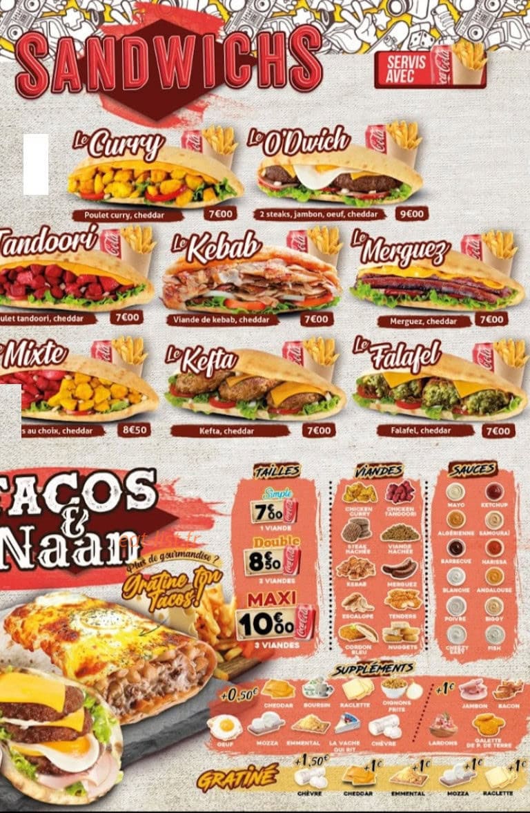 O'dwich — carte page 1