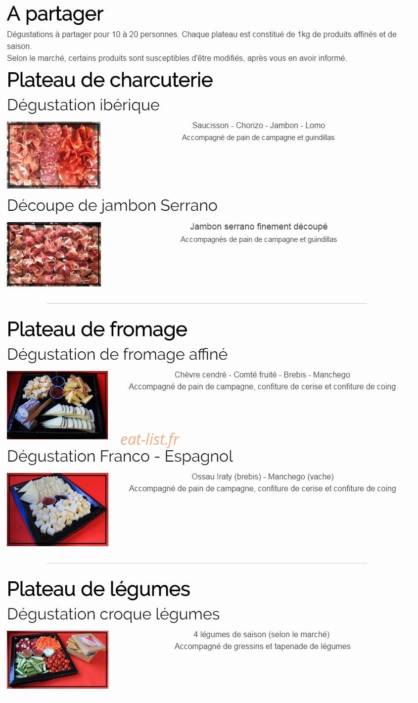 O' Plaisir gourmand — carte page 2