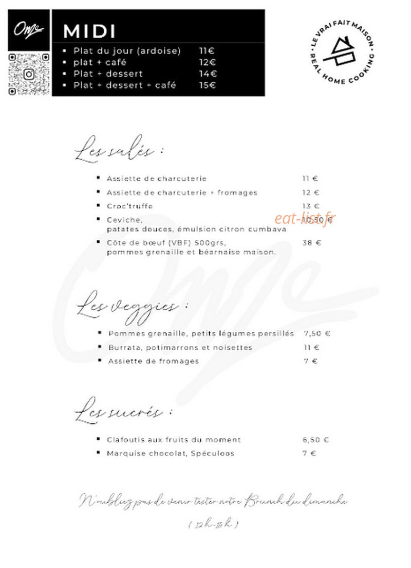 Onze Restaurant — carte page 2