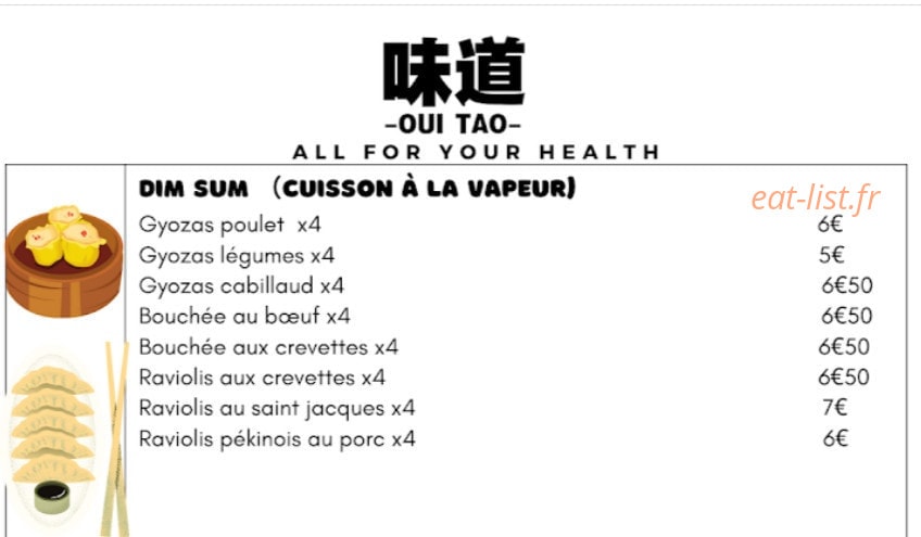 Oui Tao — carte page 1