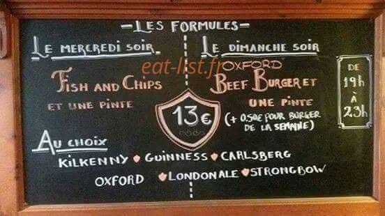 Oxford Arms — carte page 1