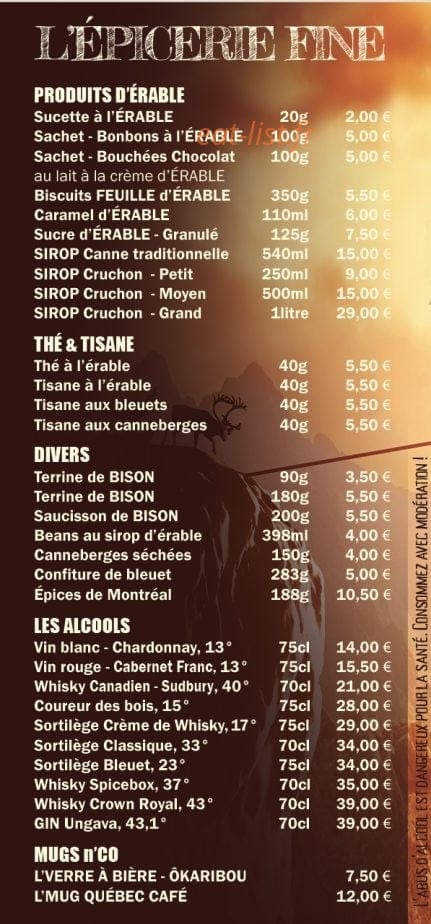 P'tit Québec Café — carte page 15