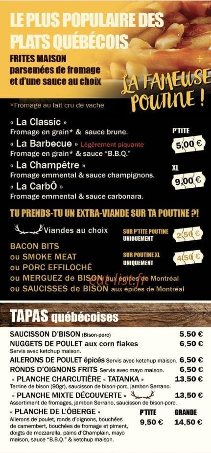 P'tit Québec Café — carte page 18