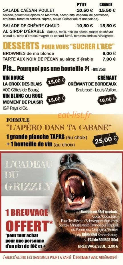 P'tit Québec Café — carte page 17