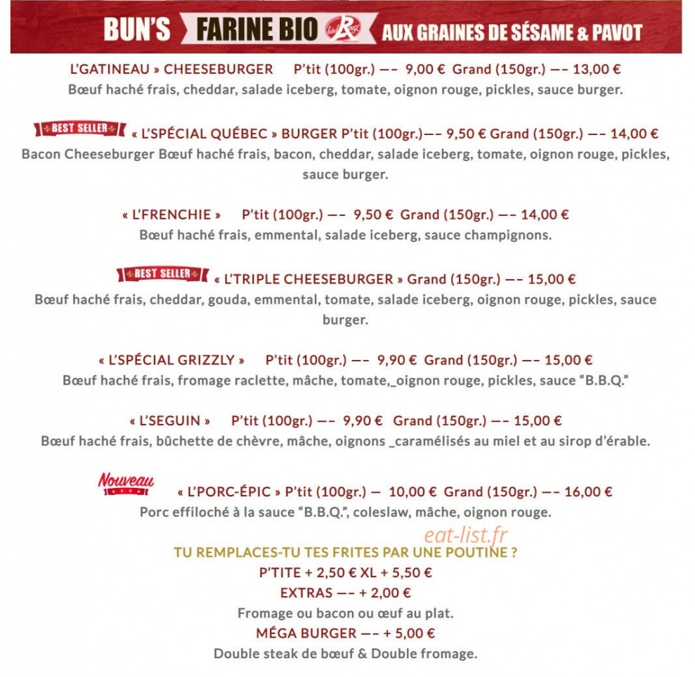 P'tit Québec Café — carte page 2