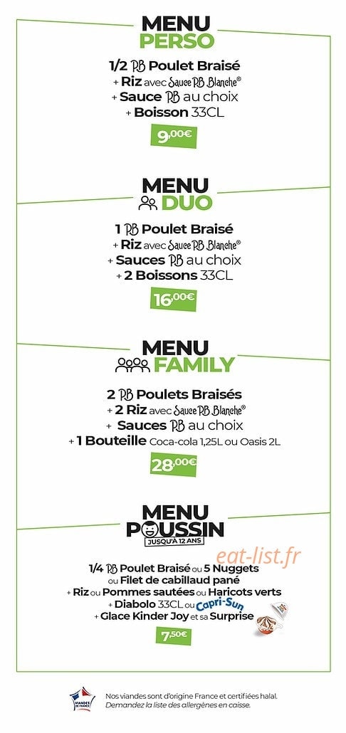 PB Poulet Braisé — carte page 3