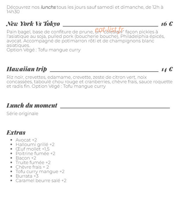 Peter Coffee Shop — carte page 1