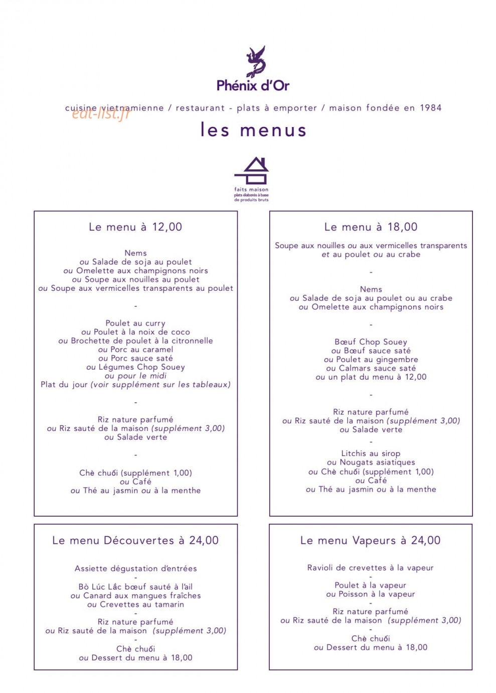 Phenix d'Or — carte page 2