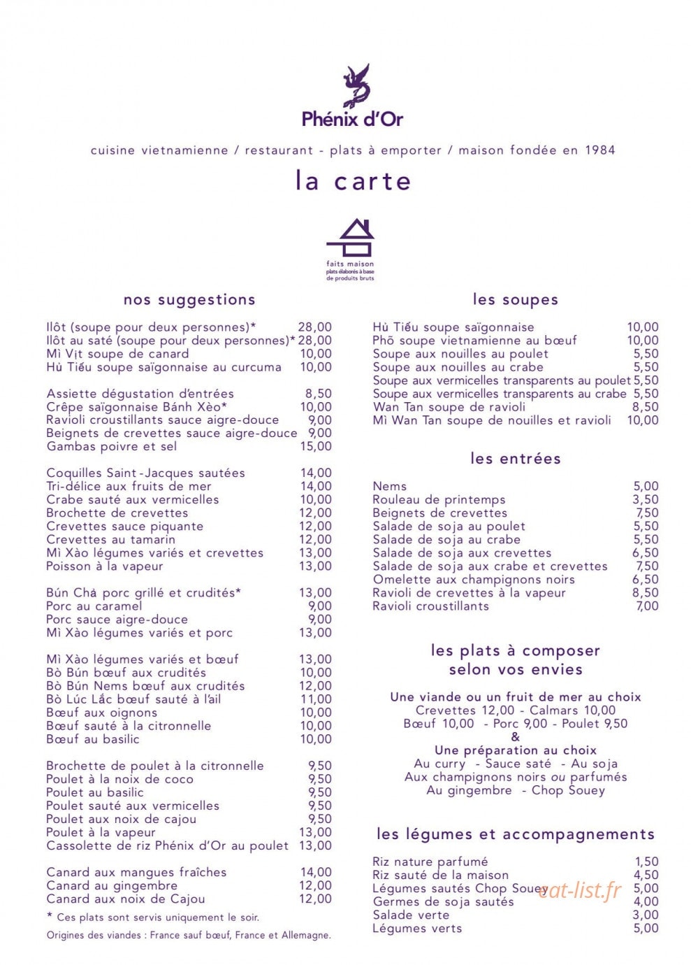 Phenix d'Or — carte page 1