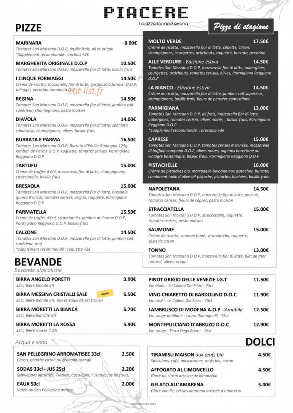 Piacere — carte page 1