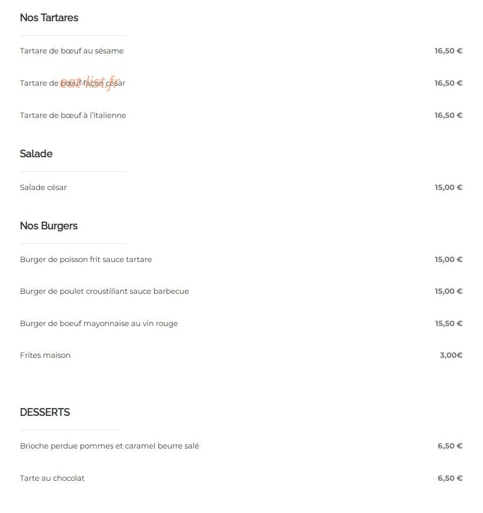 Pierrot Restaurant — carte page 3