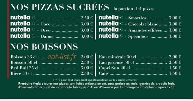 Pizza Capri — carte page 2