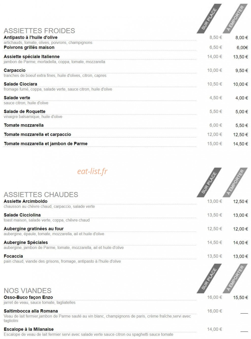 Pizza Enzo — carte page 3
