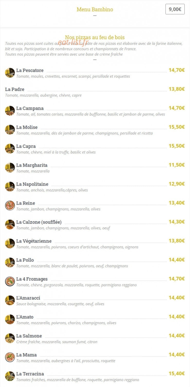 Pizzeria la Mama — carte page 4