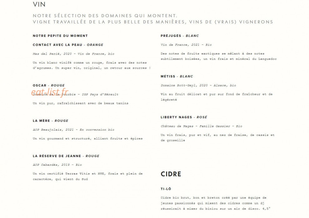 Pny Burger — carte page 6