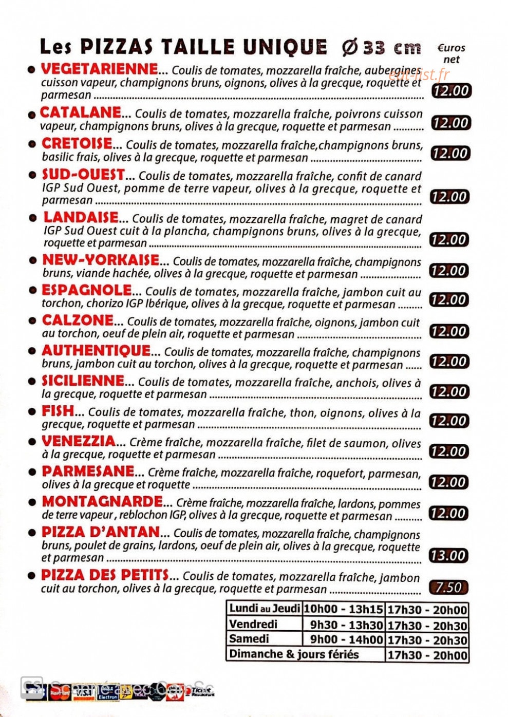 Poulet D'antan — carte page 1