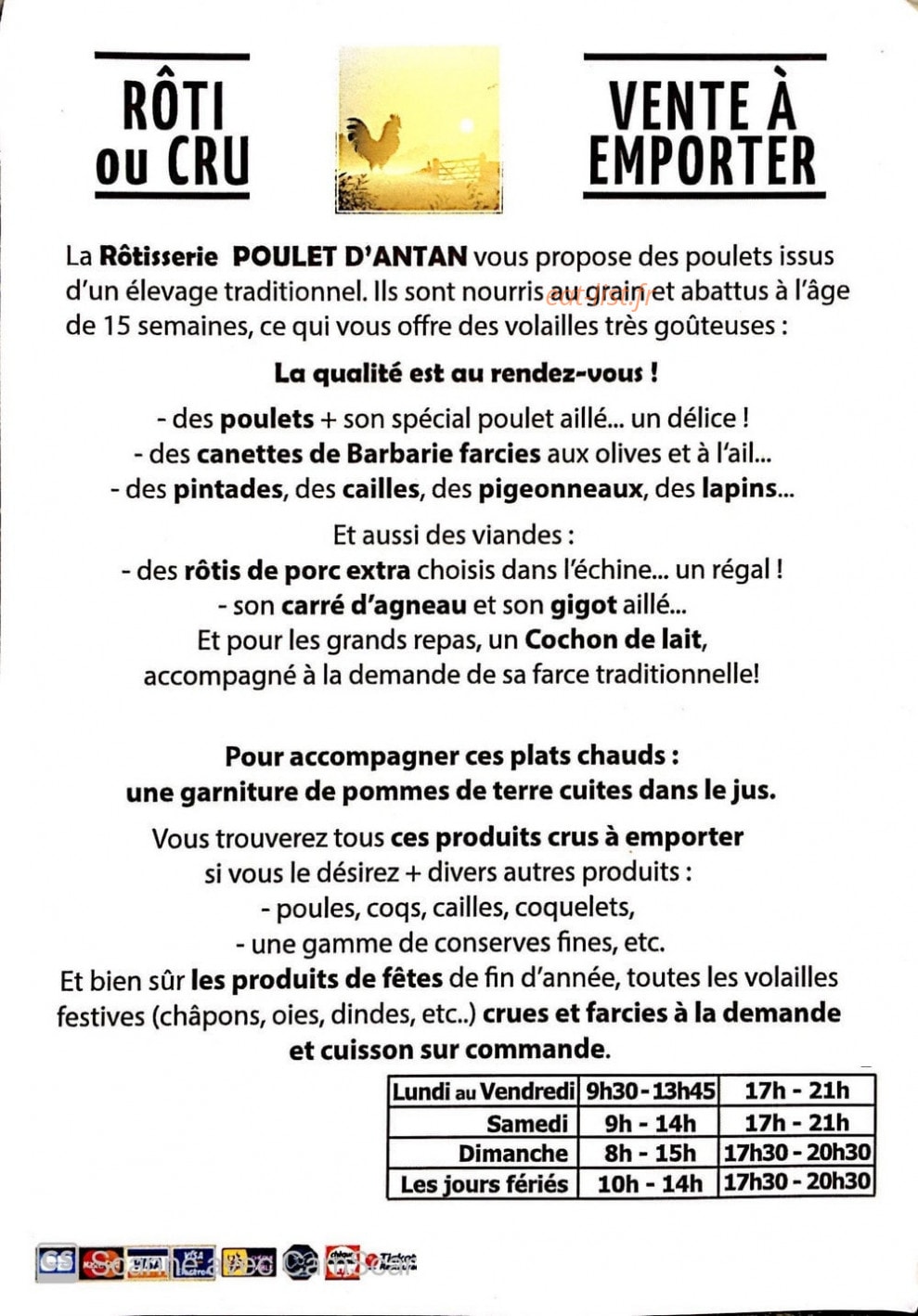 Poulet D'antan — carte page 3
