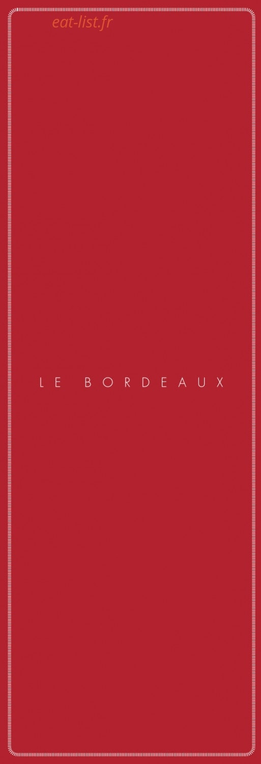 Restaurant Le Bordeaux — carte page 1