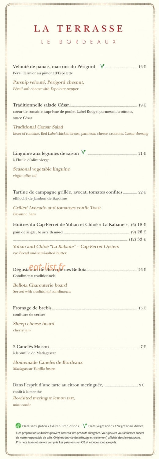 Restaurant Le Bordeaux — carte page 6