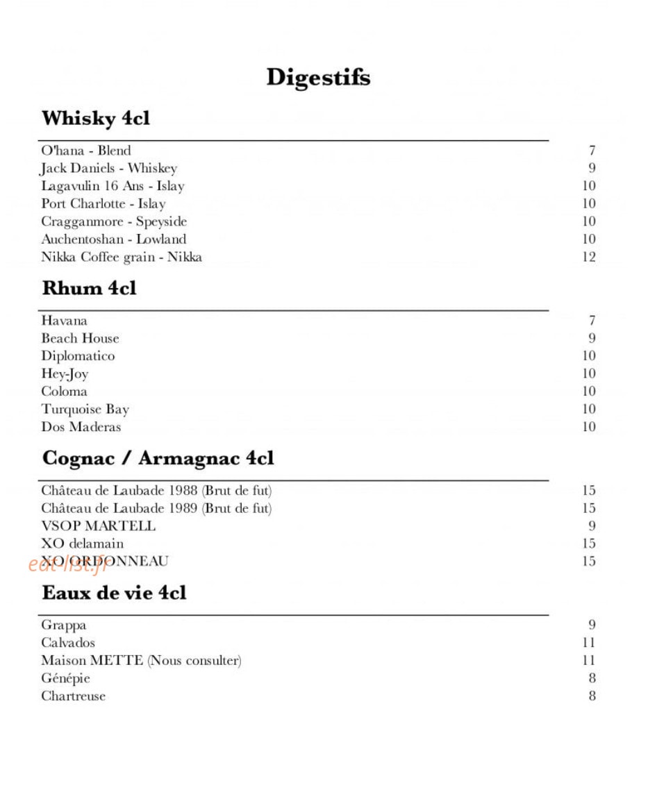 Restaurant LouLou. — carte page 6