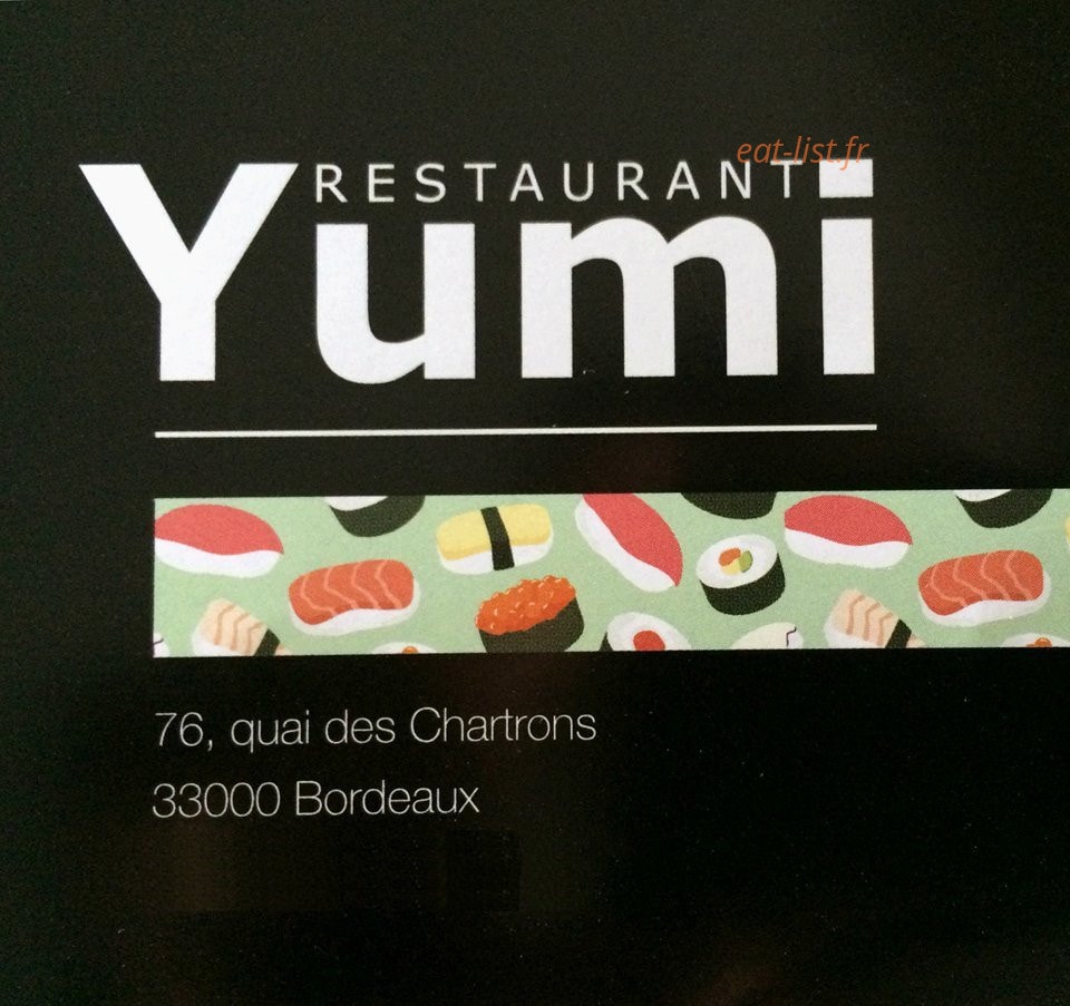 Restaurant yumi — carte page 1