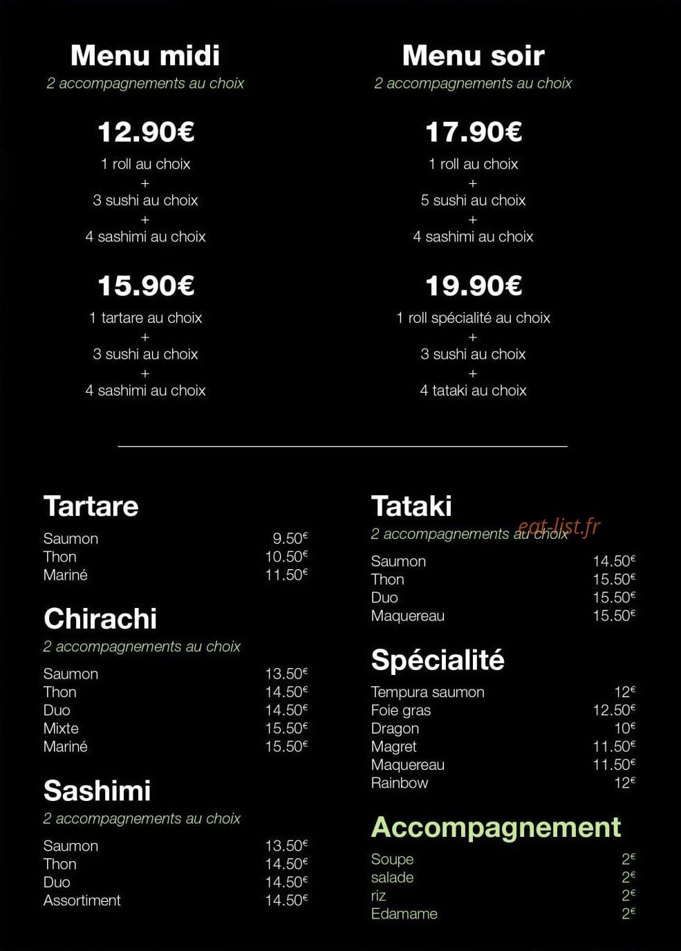 Restaurant yumi — carte page 3