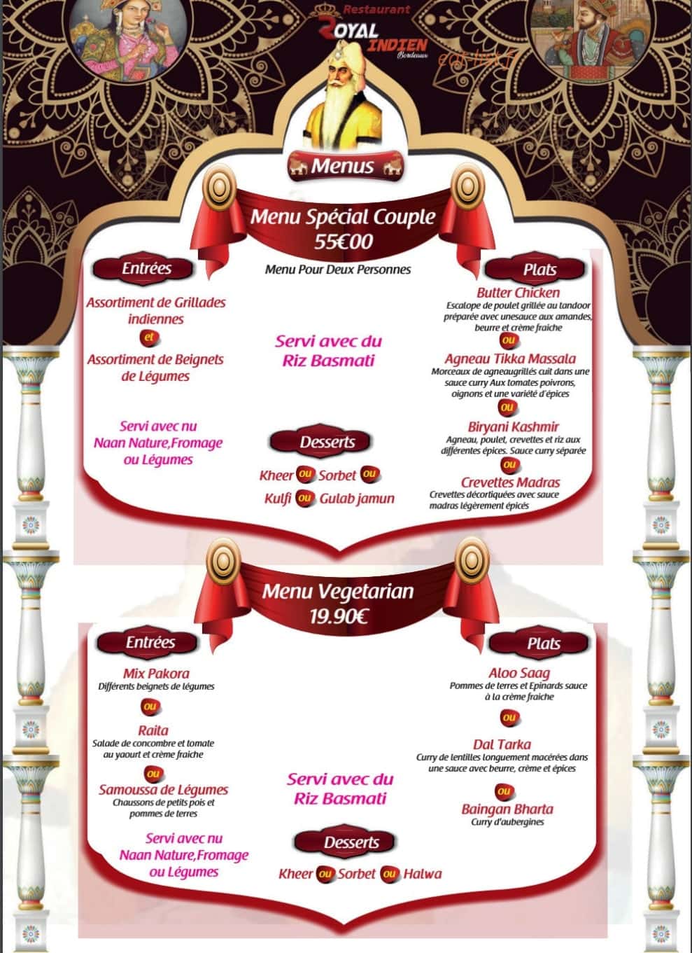 Royal Indien — carte page 9