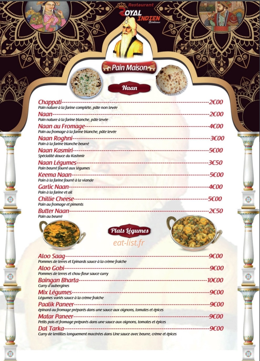 Royal Indien — carte page 4