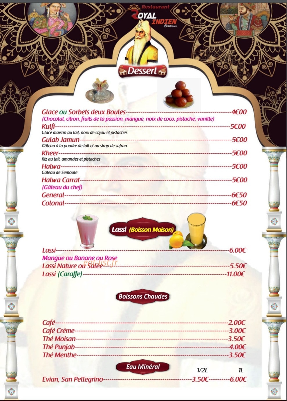 Royal Indien — carte page 10
