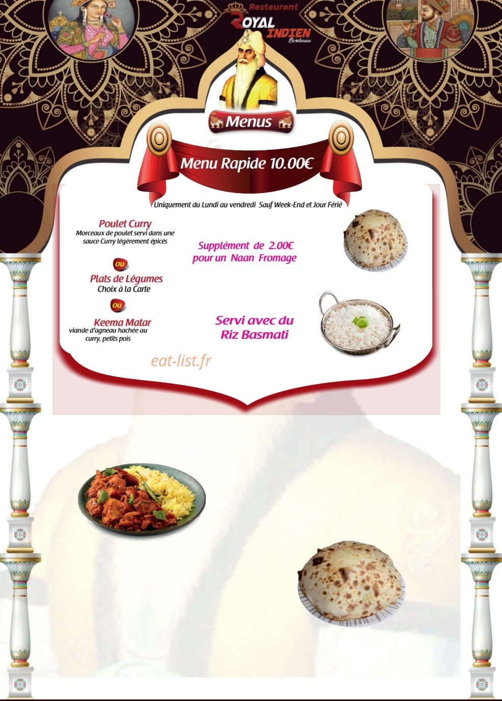 Royal Indien — carte page 6