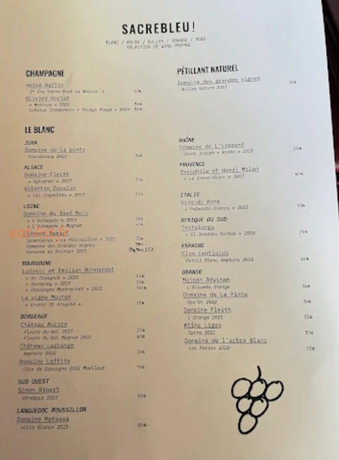 Sacre Bleu! — carte page 3