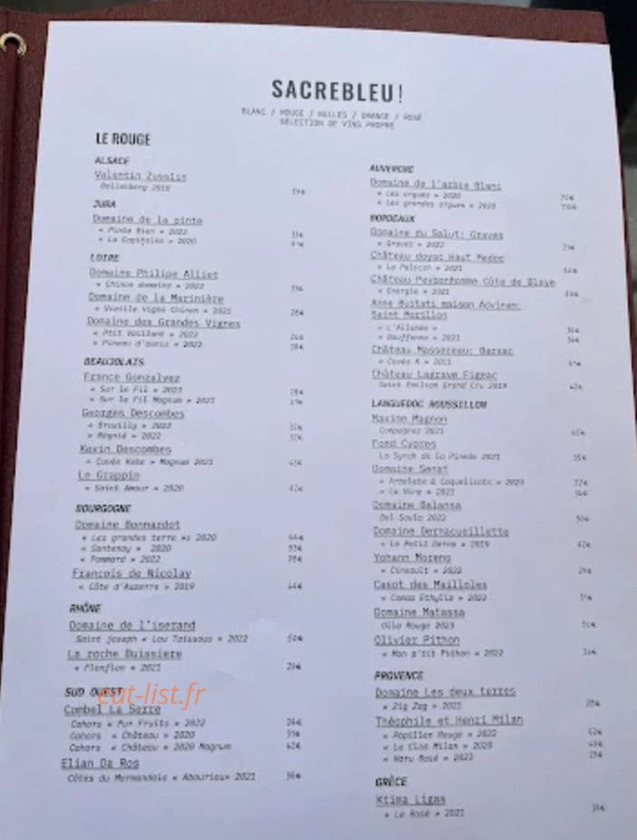 Sacre Bleu! — carte page 4