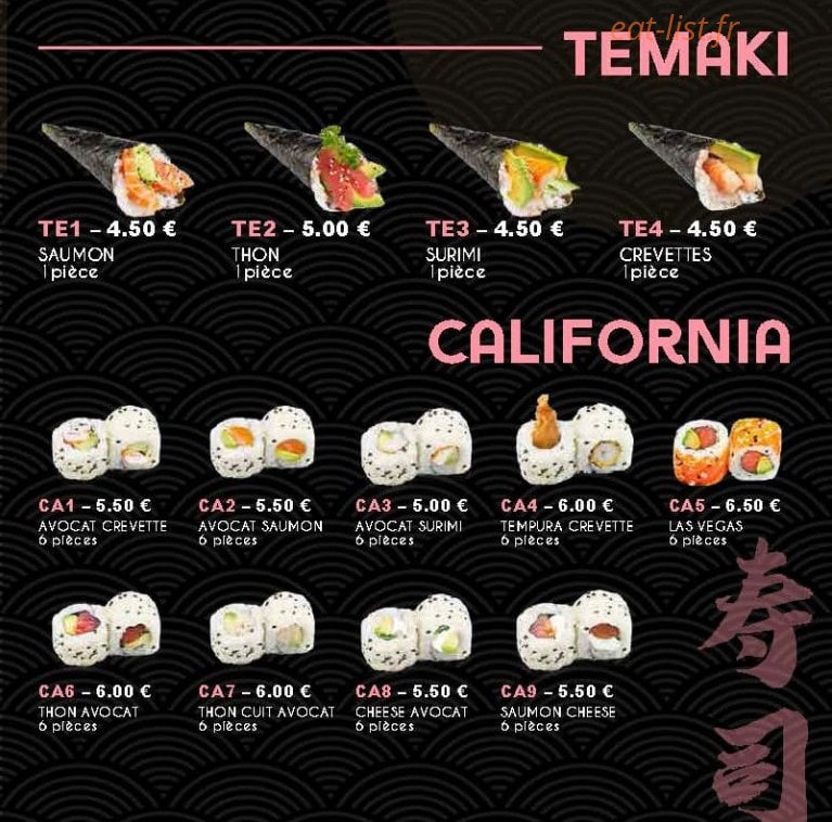 Sakura Sushi — carte page 13