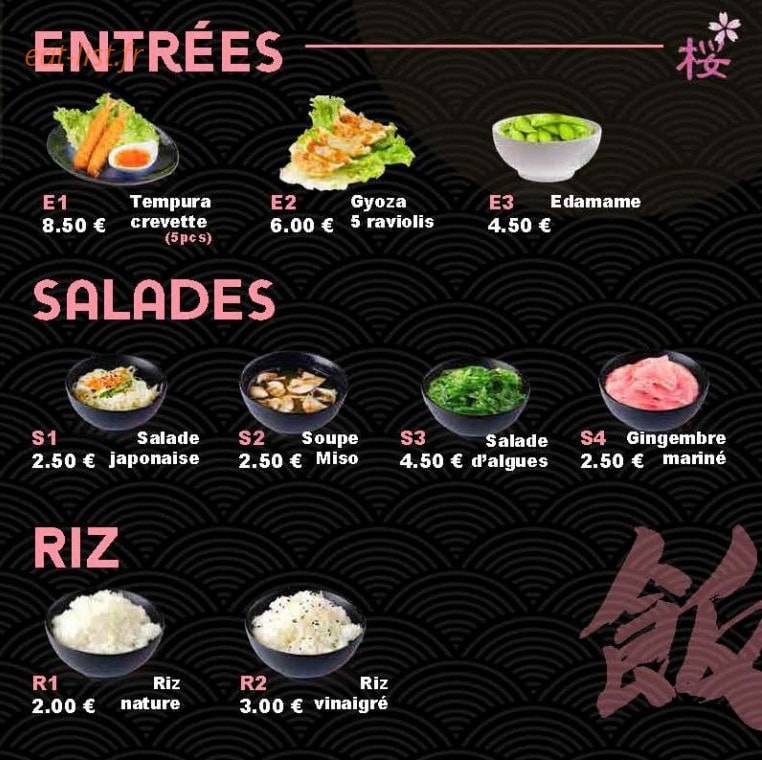 Sakura Sushi — carte page 9