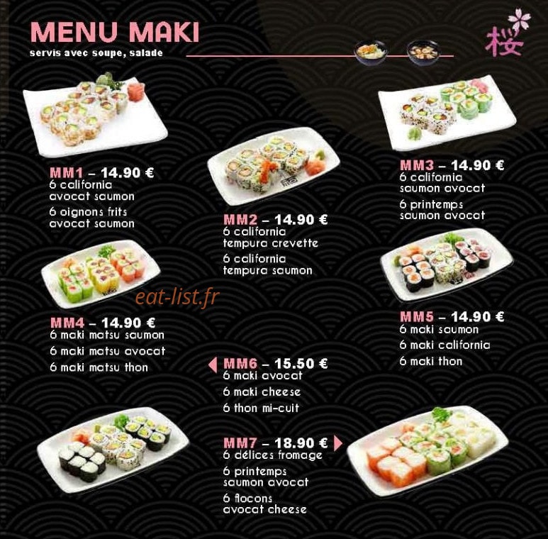 Sakura Sushi — carte page 4