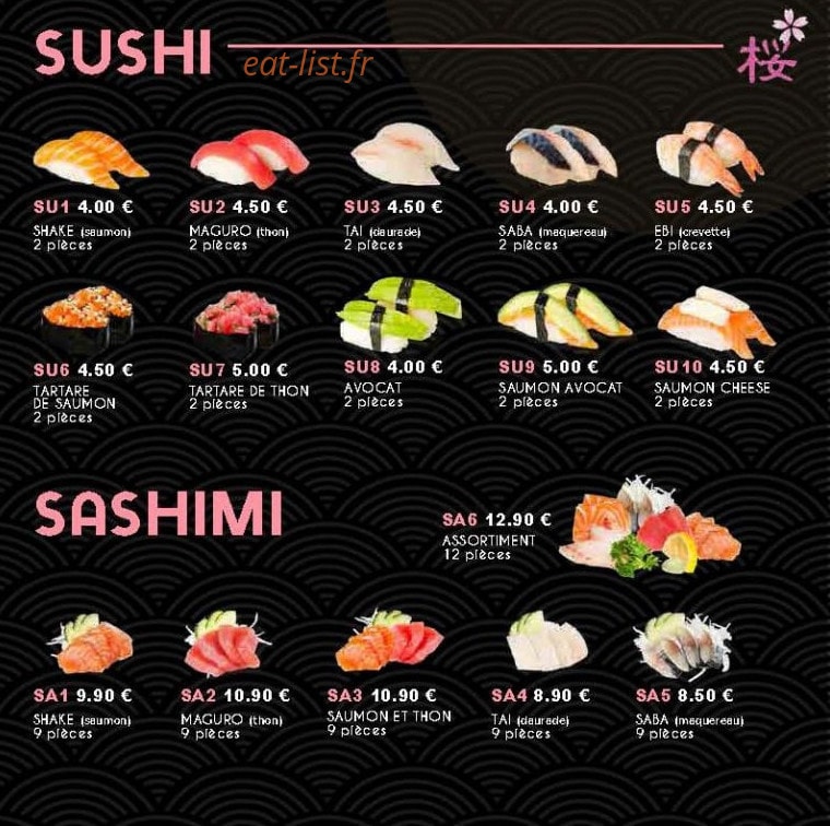 Sakura Sushi — carte page 14