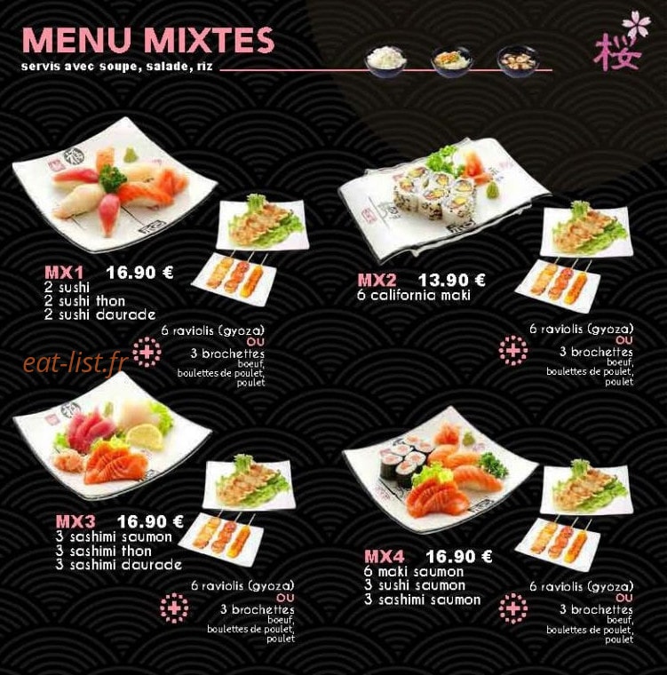 Sakura Sushi — carte page 3