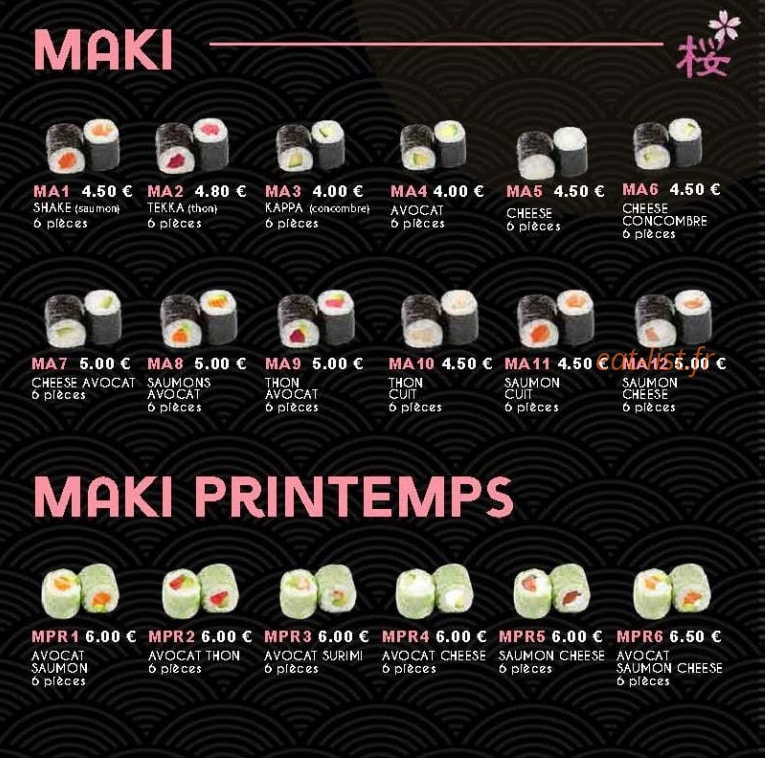 Sakura Sushi — carte page 12